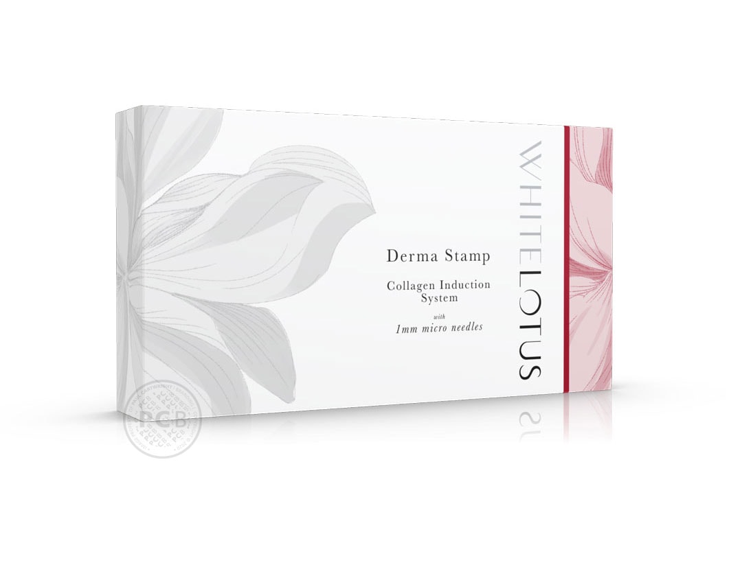 Derma Stamp collagen carton graphics design for White Lotus.