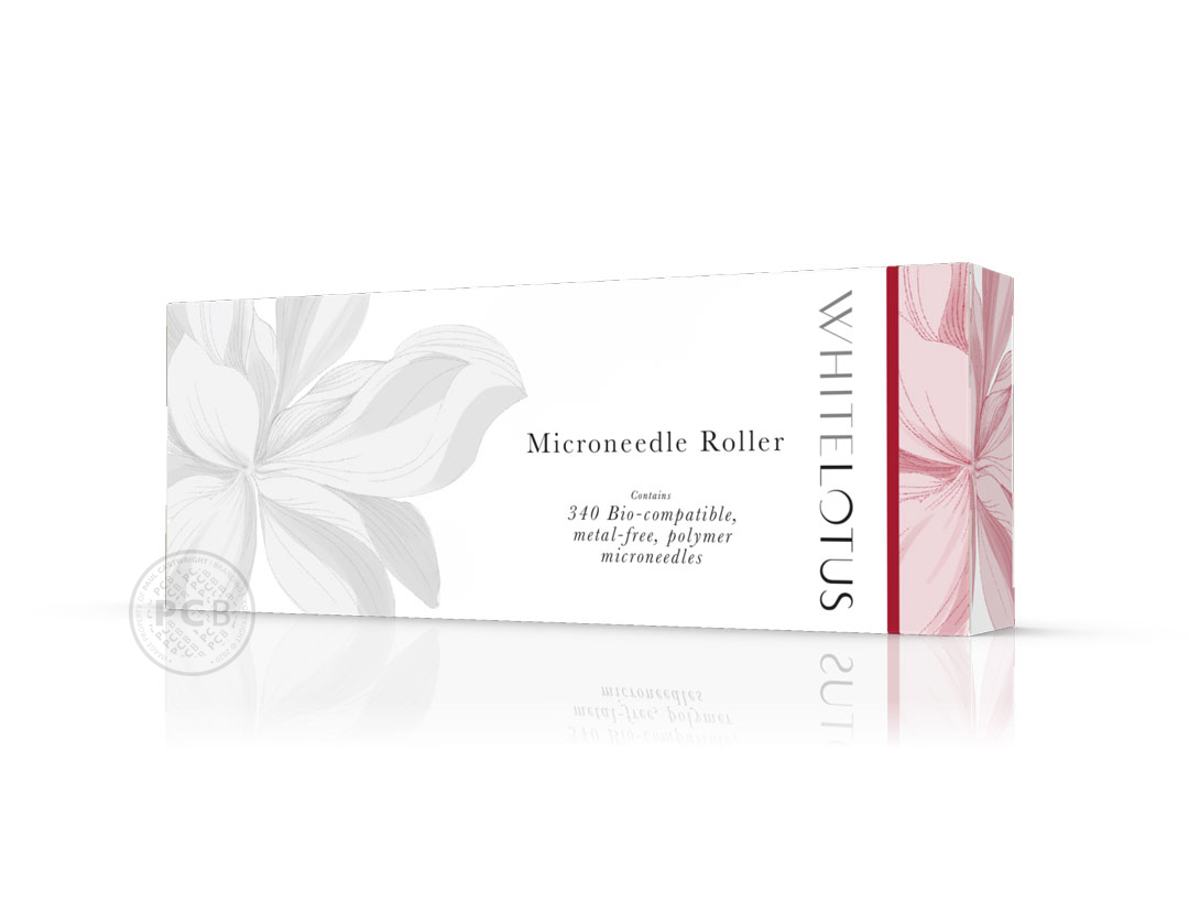 Microneedle roller carton graphics for White Lotus.