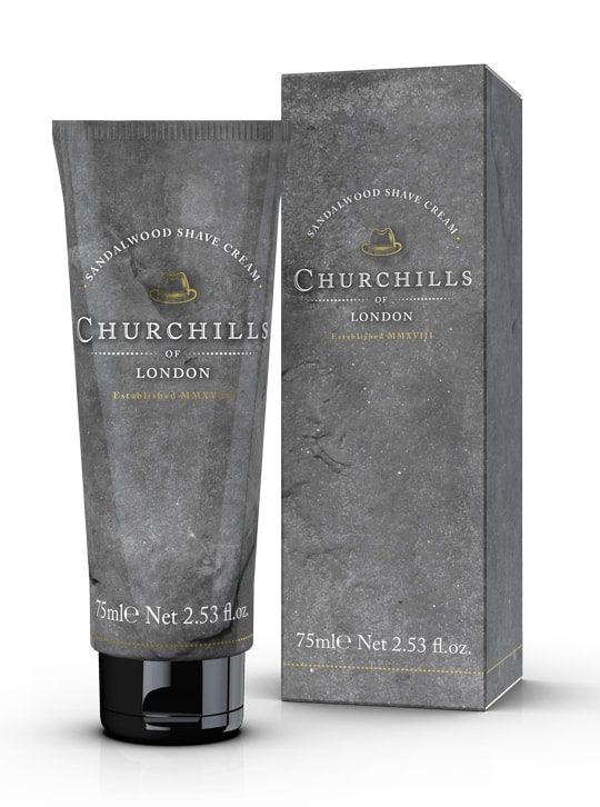 3D visual of shave cream tube and carton graphics for traditional mens toiletries range.