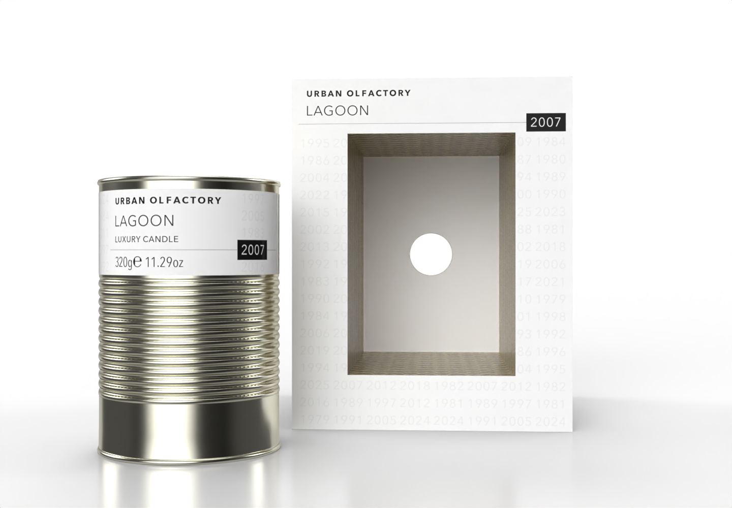 Urban Olfactory premium fragranced candle packaging graphics identity design by Paul Cartwright Branding.